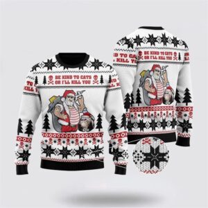 Be Kind To Cats Ugly Christmas Sweater