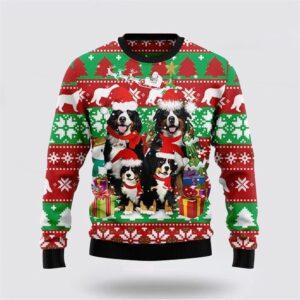 Bernese Mountain Dog Family Ugly Christmas Sweater
