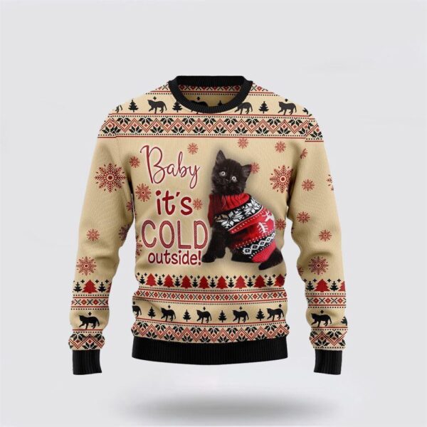 Black Cat Baby Ugly Christmas Sweater