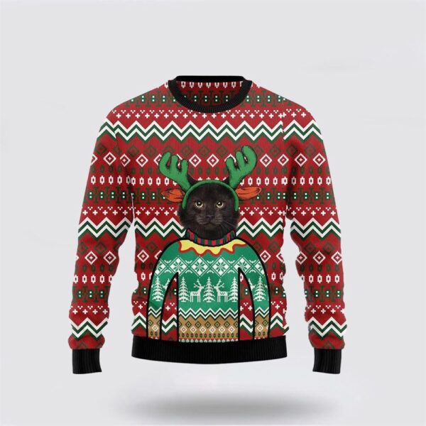Black Cat Christmas Awesome Funny Family Ugly Christmas Sweater