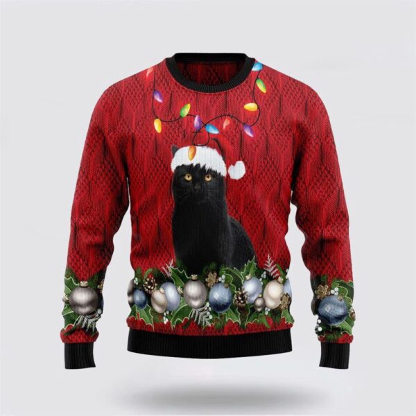Black Cat Christmas Beauty Ugly Christmas Sweater