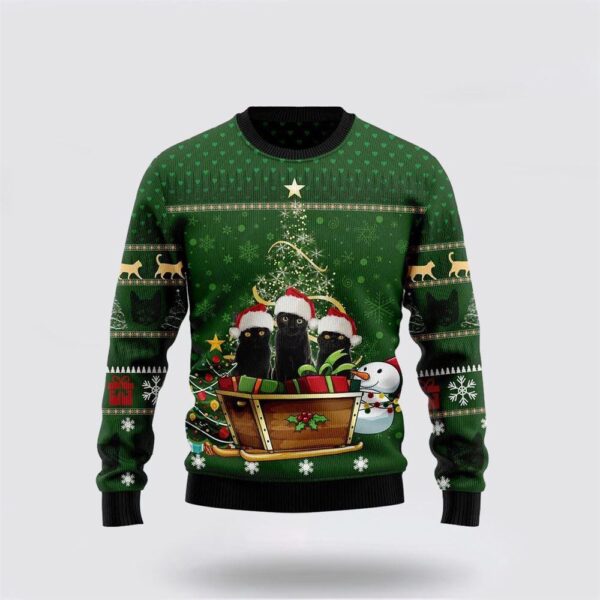 Black Cat Group Xmas Funny Family Ugly Christmas Sweater