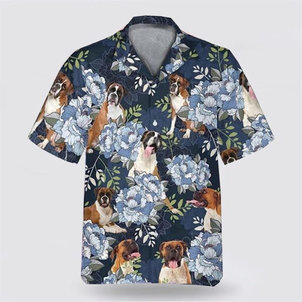 Boxers On The Blue Flower Background Hawaiian Shirt