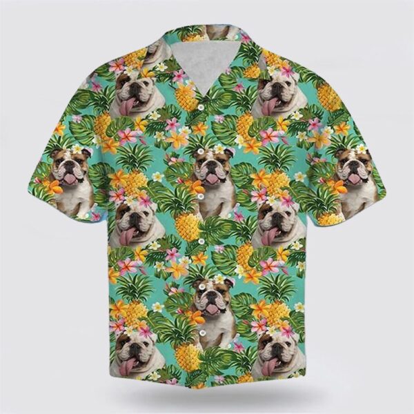Bulldog Is So Cute Tropic Background Hawaiin Shirt