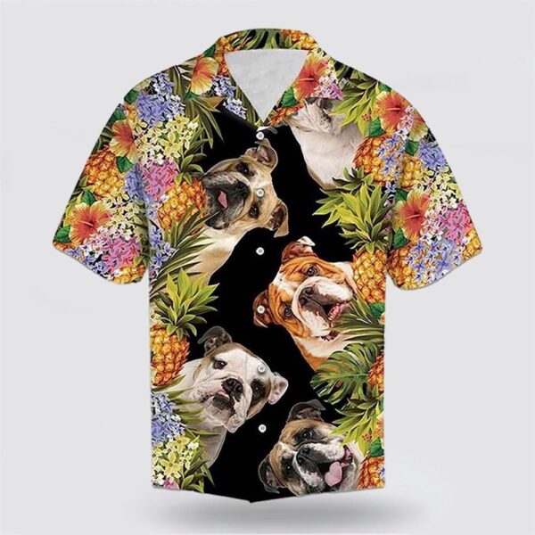 Bulldog With Cute Face Tropic Hawaiin Shirt