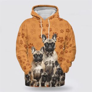 French Bulldog Family Pattern All Over Print Hoodie Shirt