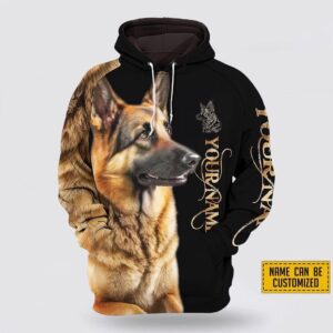 Personalized German Shepherd All Over Print Hoodie Shirt – Gift For Pet Lover