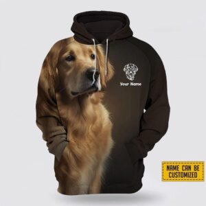 Personalized Name Golden Retriever All Over Print Hoodie Shirt