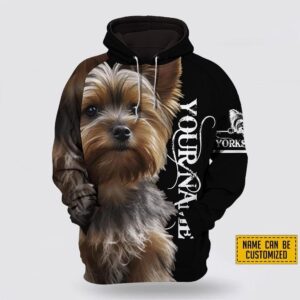Personalized Name Yorkshire Terrier Dog All Over Print Hoodie Shirt
